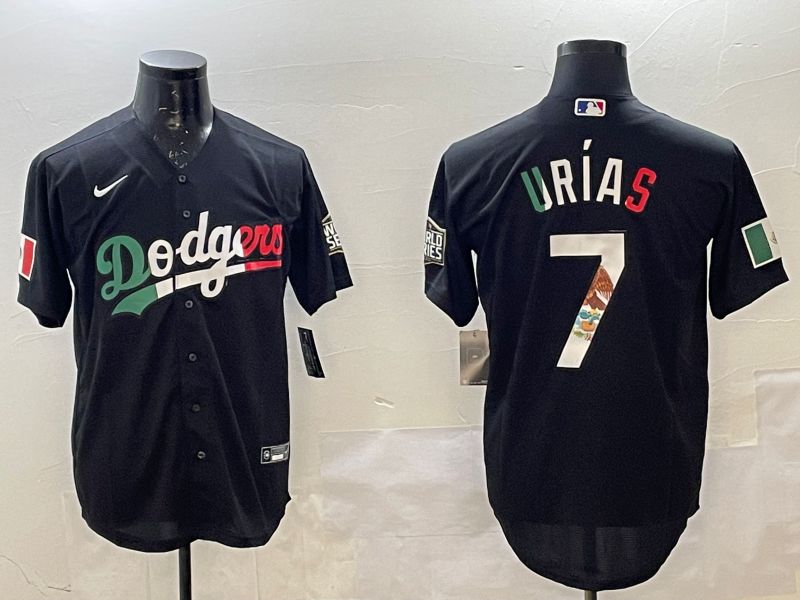 Men Los Angeles Dodgers #7 Urias Black Fashion 2025 Nike MLB Jersey style 4->los angeles dodgers->MLB Jersey